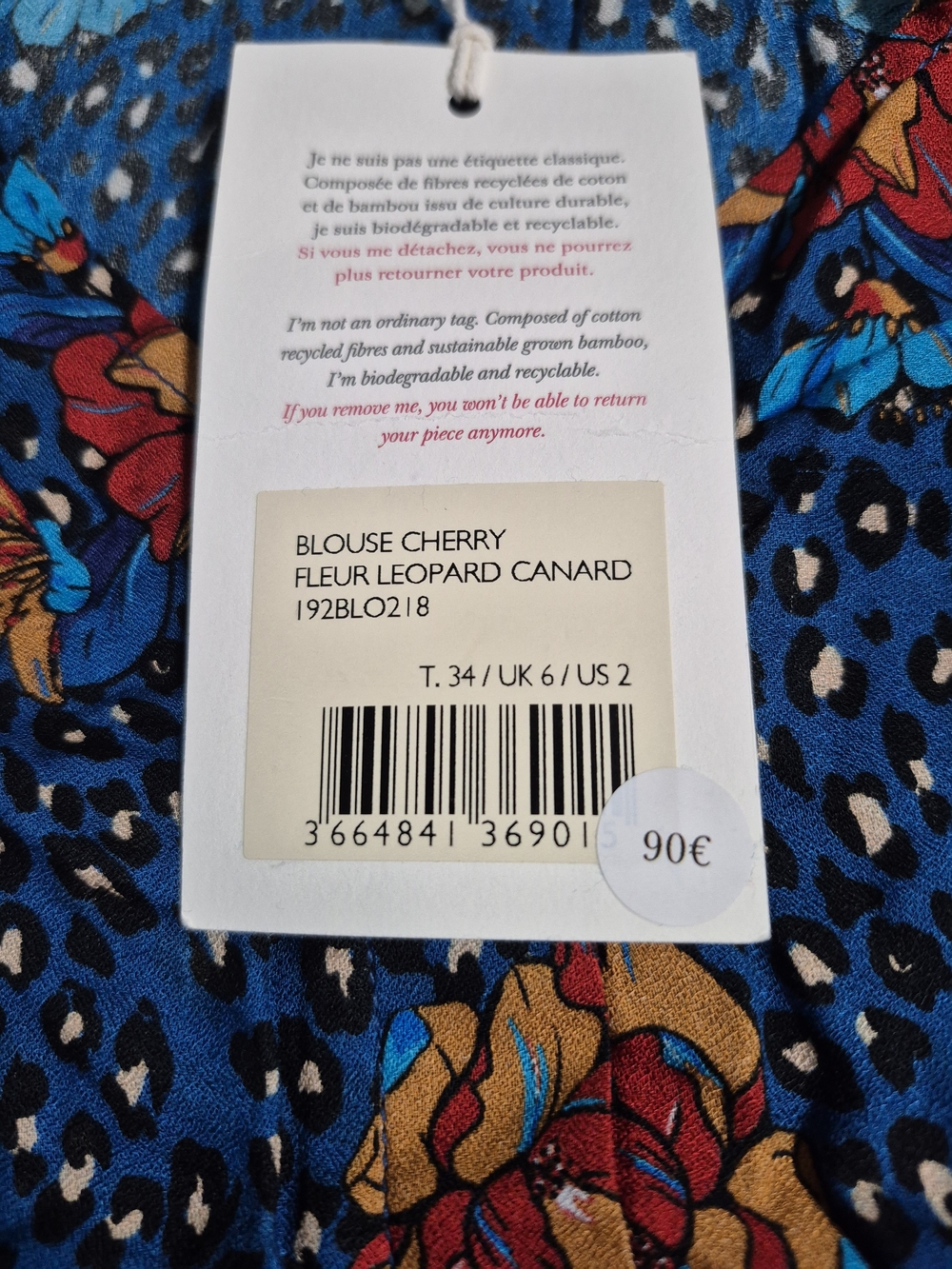 Blouse Cherry (Fleur Leopard Canard) - Picture 4 of 4